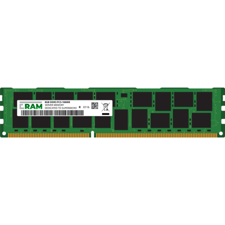 Pamięć RAM 8GB DDR3 do płyty Workstation/Server X9DR3-LN4F+, X9DRi-LN4F+, X9DRW-3TF+, X9DRW-3LN4F+ Socket 2011 Unbuffered PC3-10600E